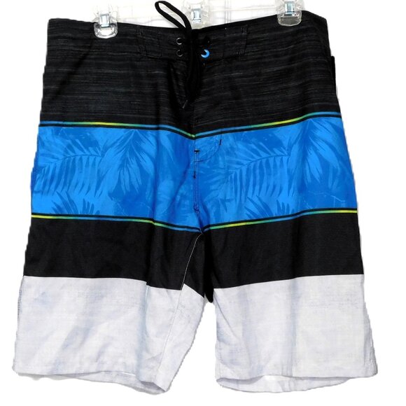Burnside Black/Blue/White Board Shorts Men's 32 - Picture 1 of 8